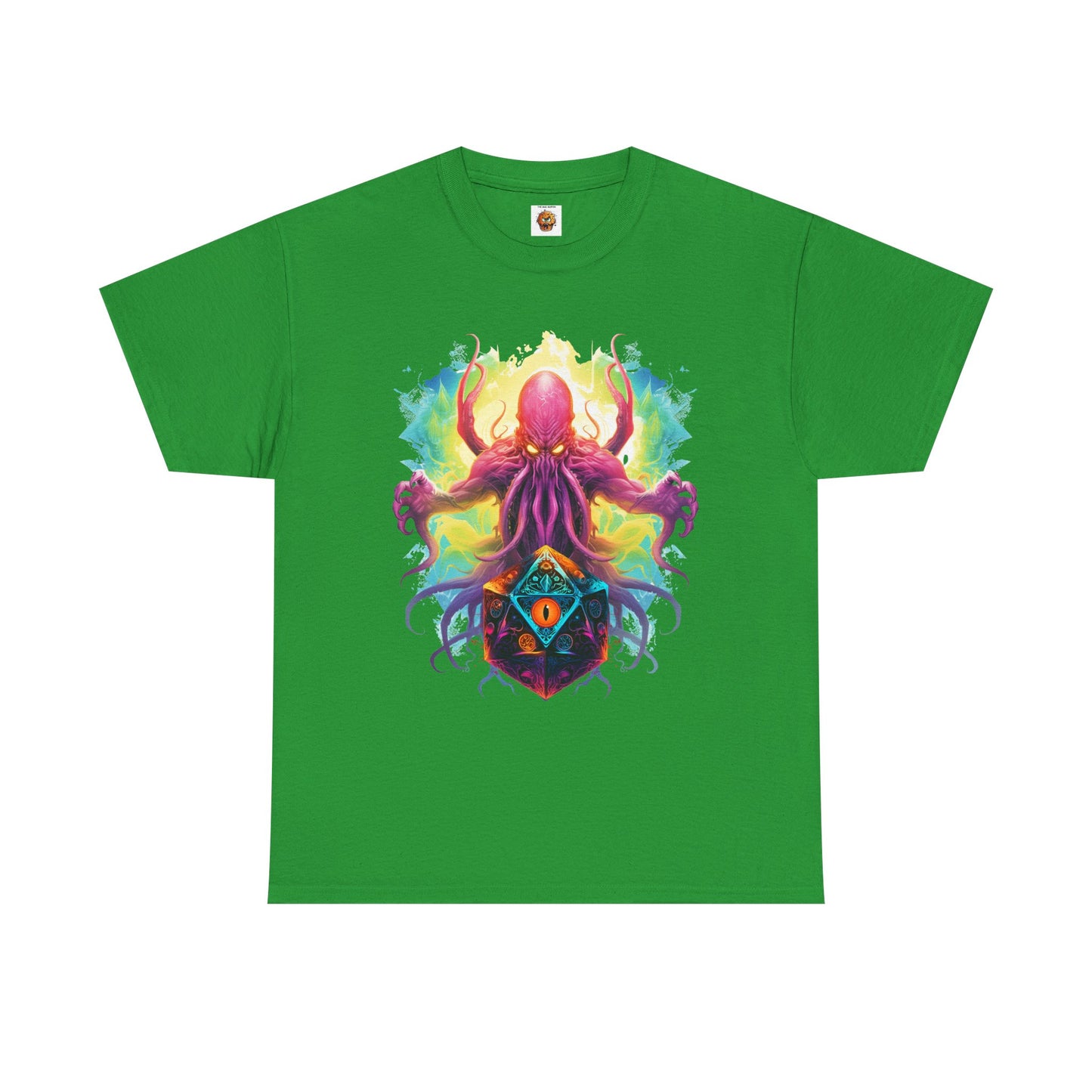 Cosmic Kraken Ancient God Cthulhu Unisex Heavy Cotton Tee Shirt T-Shirt - Vibrant Octopus Design, DND, RPG, TTRPG, Roleplaying, Scary, Horror, Geek, Nerd