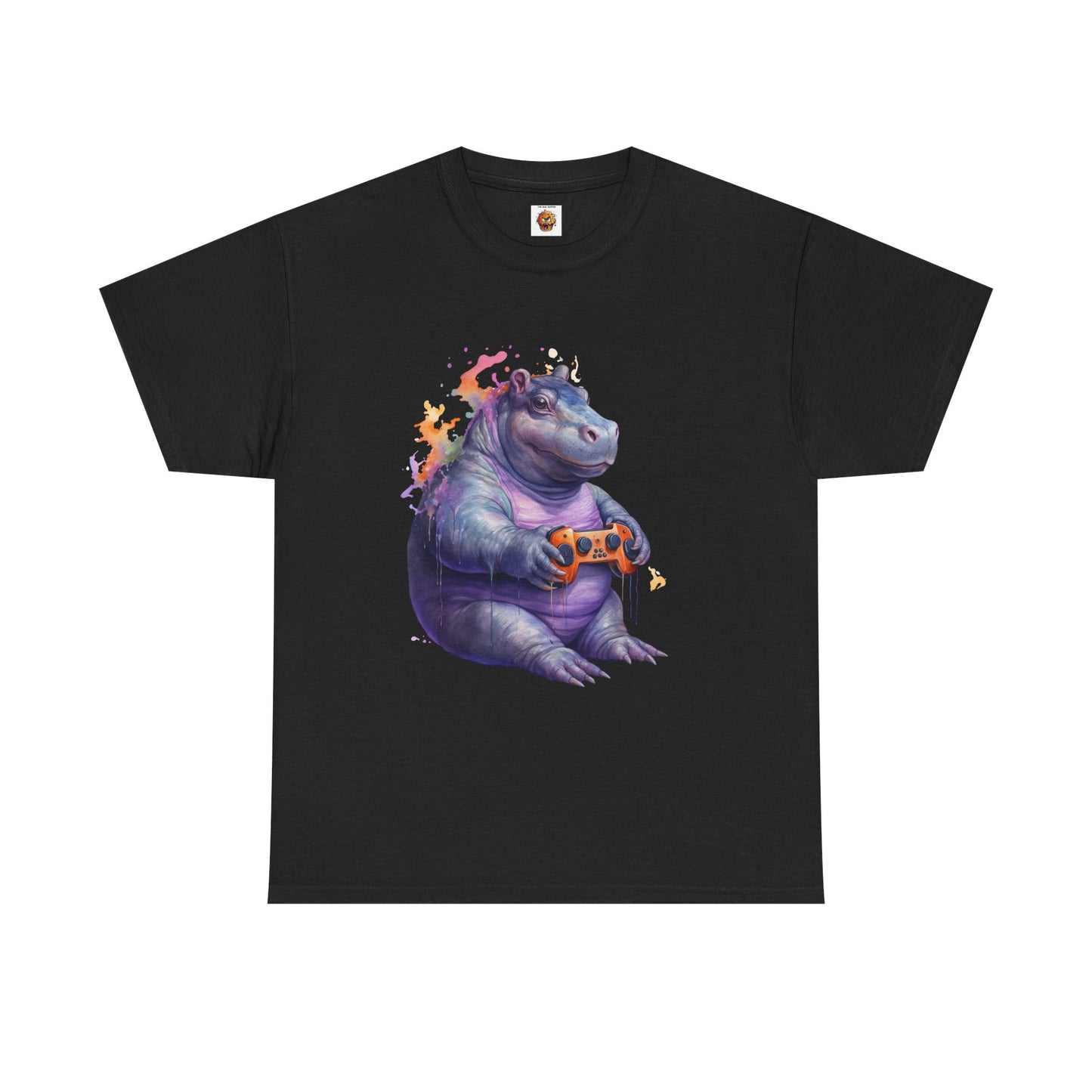 Cute Kawaii Gaming Pygmy Hippo Unisex Heavy Cotton Tee - Fun and Quirky Shirt for Gamers, Video Game, Girl, Anime, Weeb, Otaku, Moo Deng, Thailand