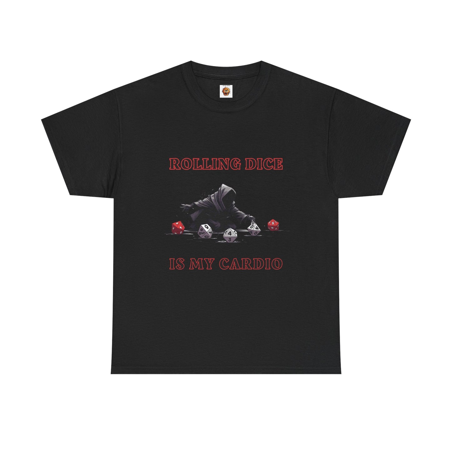 Rolling Dice Is My Cardio Unisex Heavy Cotton Tee Shirt - RPG, TTRPG, Roleplaying Game, Geek, Nerd, D20