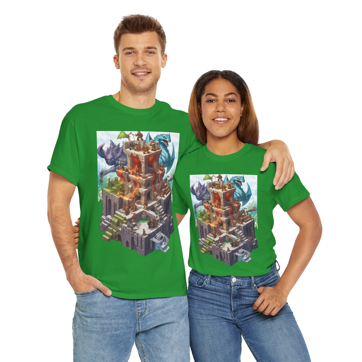Dungeons and Isometric Dragons Fantasy Adventure Unisex Heavy Cotton Tee, Video Game Shirt, Graphic Tee, Gamer Gift, Casual Wear, Unique T-Shirt, DND, RPG, TTRPG, Geek, Nerd