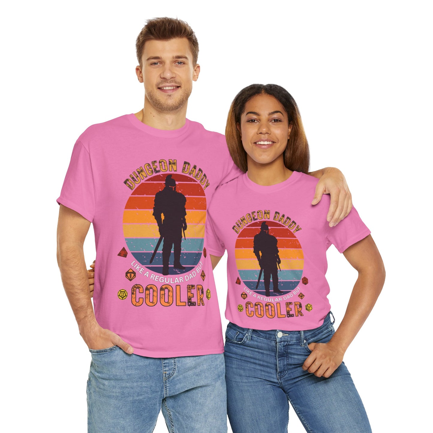 Dungeon Daddy Dungeons and Dragons DND Unisex Heavy Cotton Tee Shirt T-Shirt - Perfect for Dads, RPG, TTRPG, Roleplaying, Geek, Nerd