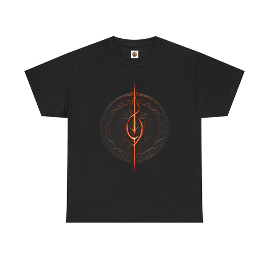 Unisex Heavy Cotton Tee Shirt T-Shirt - Cursed Mark Design, Perfect for Horror Fans & Collectors, Scary, Gothic, Halloween, Geek, Nerd