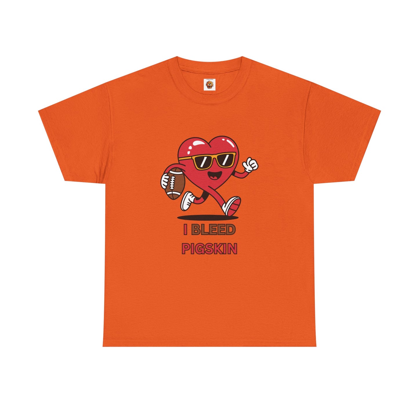 'I Bleed Pigskin' Stylish Football Heart Tee, Casual Wear, Sports Fan Gift, Unisex T-Shirt, Perfect for Game Day, Teen Apparel, Gift for Him/Her