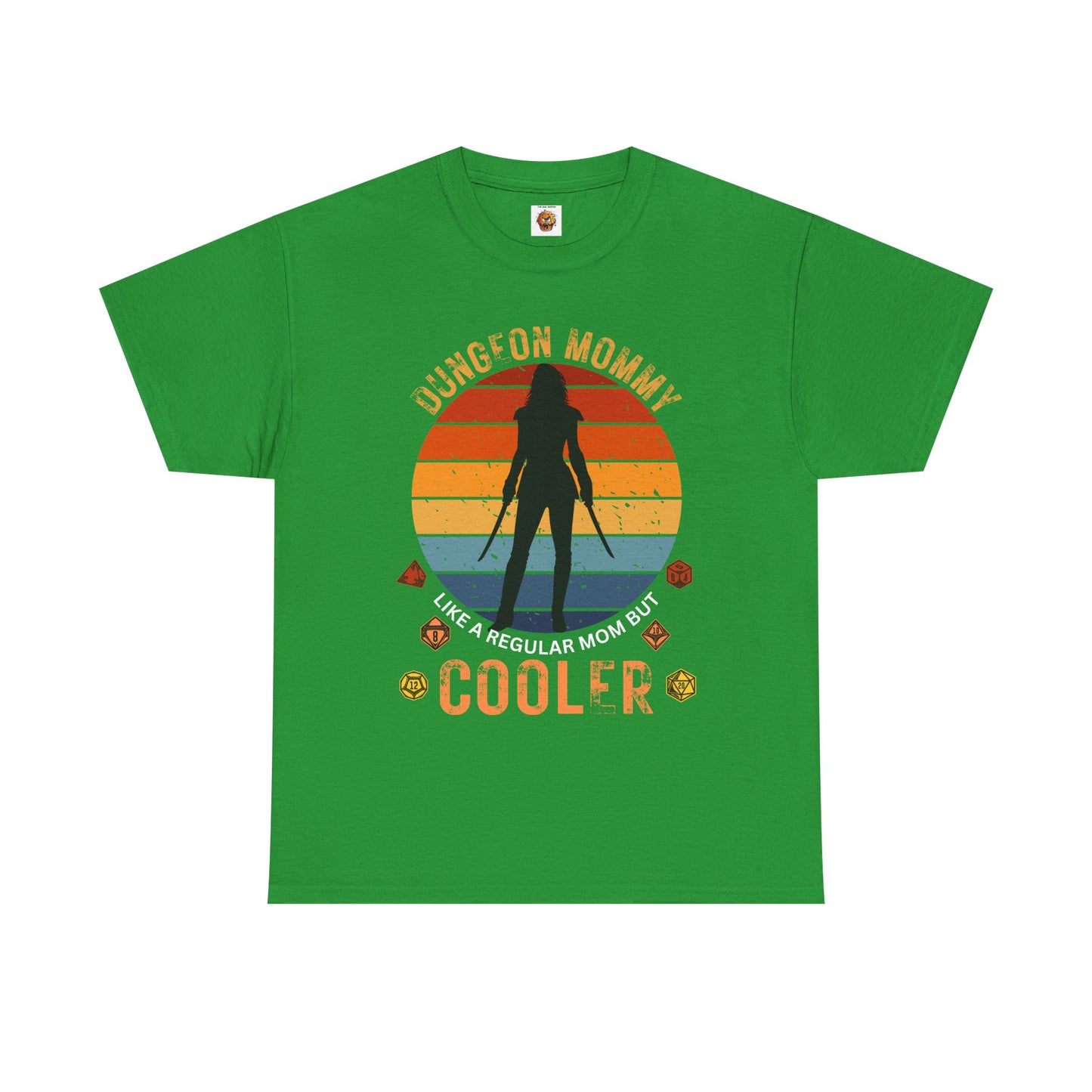 Retro Colors Dungeon Mommy Dungeons and Dragons DND Unisex Heavy Cotton Tee Shirt - RPG, TTRPG, Roleplaying, Mother's Day, Geek, Nerd