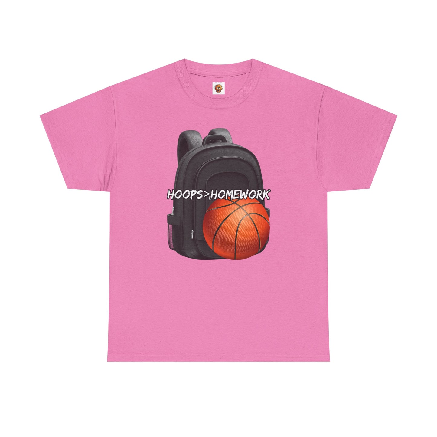 Basketball Tee: Hoops Over Homework, Unisex Cotton Shirt for Sports Lovers, Perfect for Students, Birthday Gift, Game Day Wear