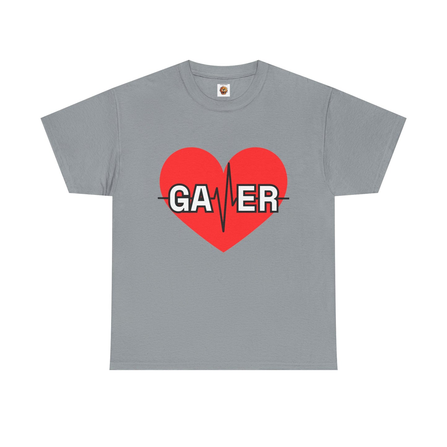 Gamer Heartbeat Lifeline Unisex Heavy Cotton Tee Shirt - Perfect for Gaming Lovers, Video Game, Geek, Nerd, Cardiogram