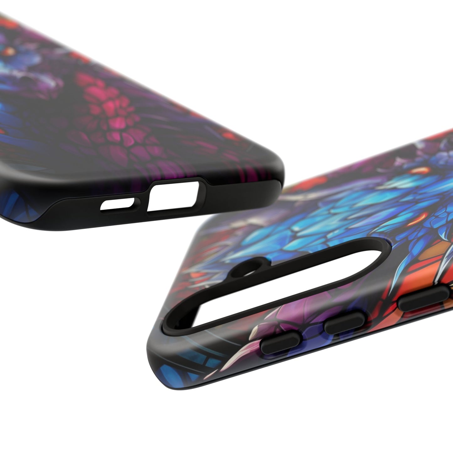 Colorful Blue Dragon Stained Glass Design Phone Case - Tough and Stylish Protection for Your Device, iPhone, Samsung, DND, Fantasy