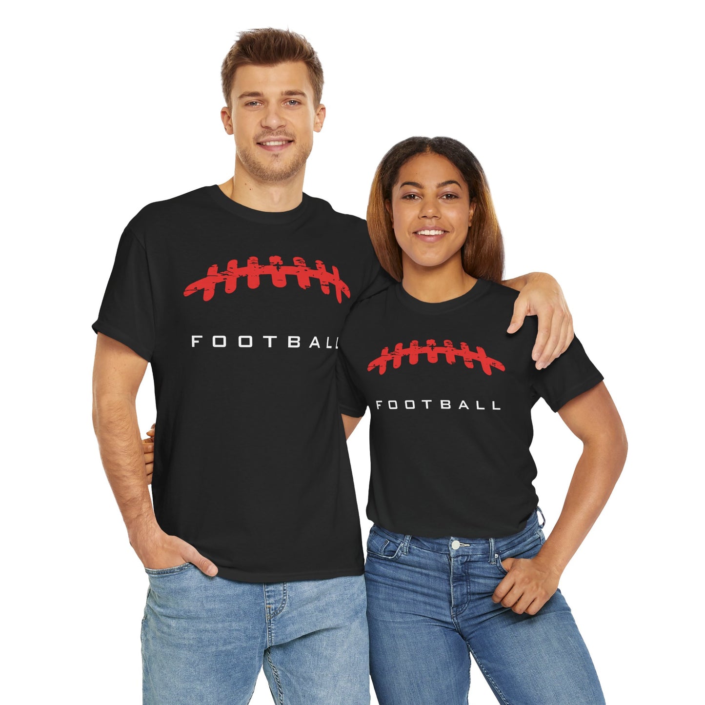 American Football Laces Unisex Heavy Cotton Tee, Perfect for Game Day, Sports Fans, Casual Wear, Gifts for Him, Birthdays, Tailgating