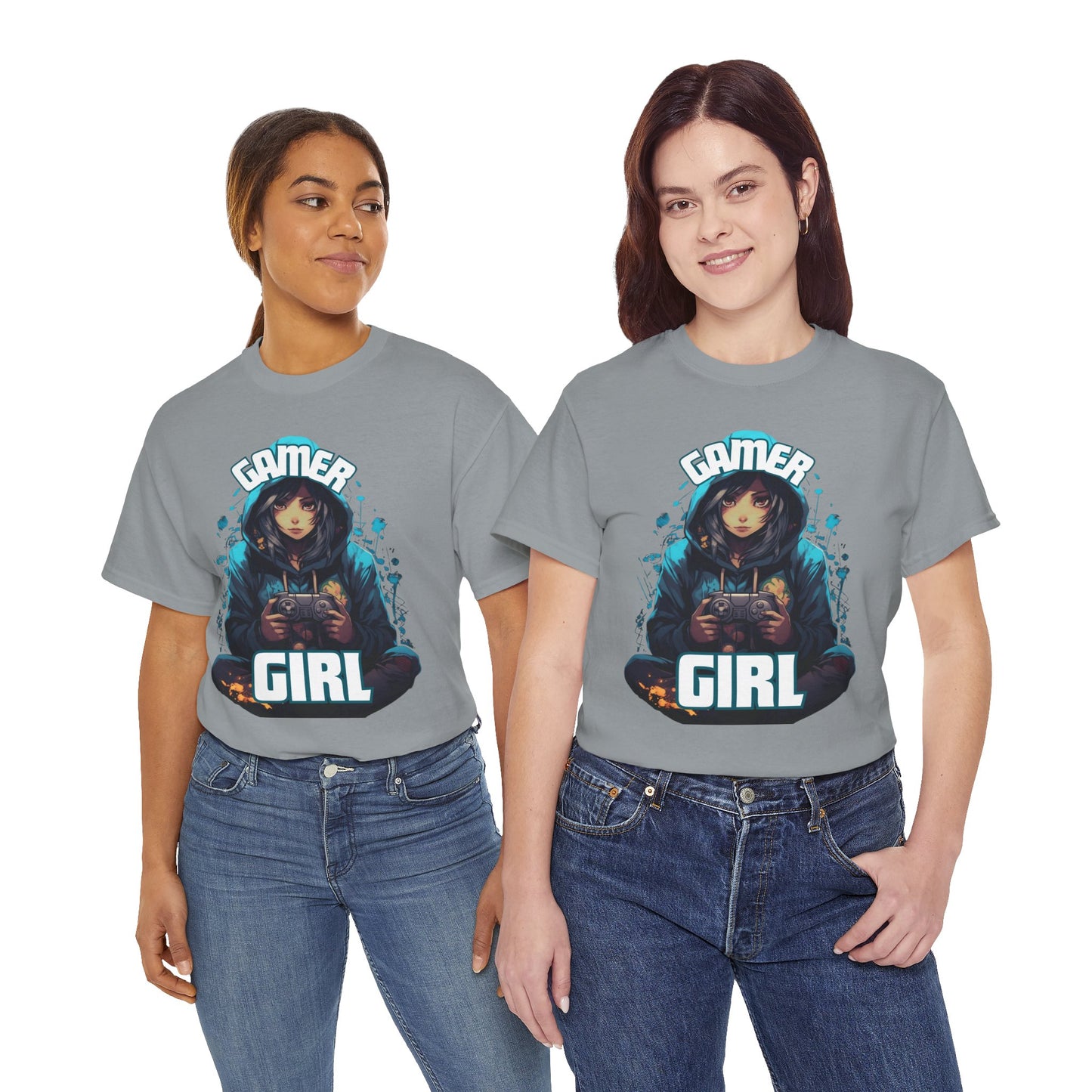 Gamer Girl Hoodie, Ear Phones, Controller Unisex Heavy Cotton Tee - Comfortable Casual Tee for Gaming Enthusiasts, Video Game, Geek, Nerd
