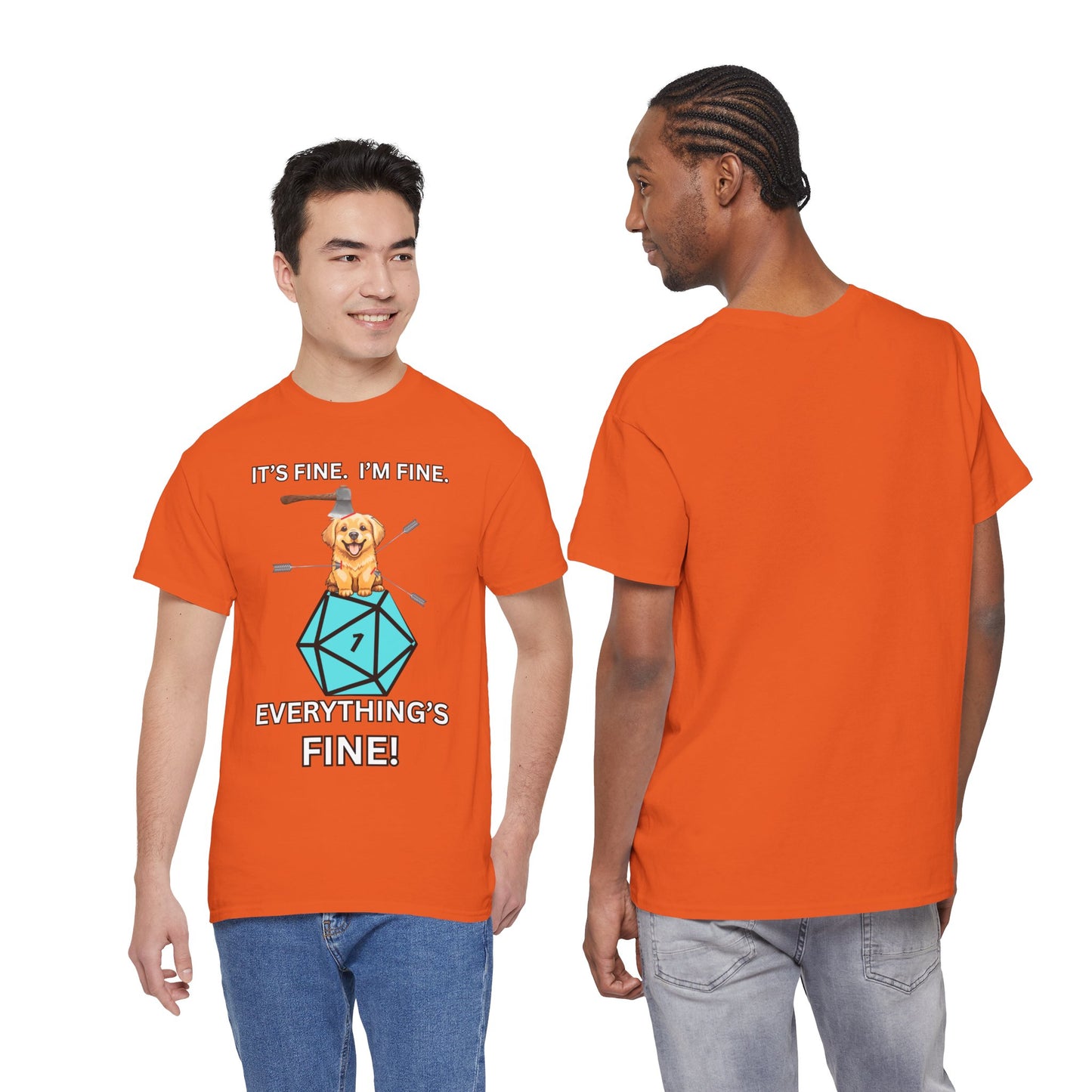 It’s Fine, I’m Fine, Everything’s Fine | Funny D&D Dog Shirt for Tabletop Gamers