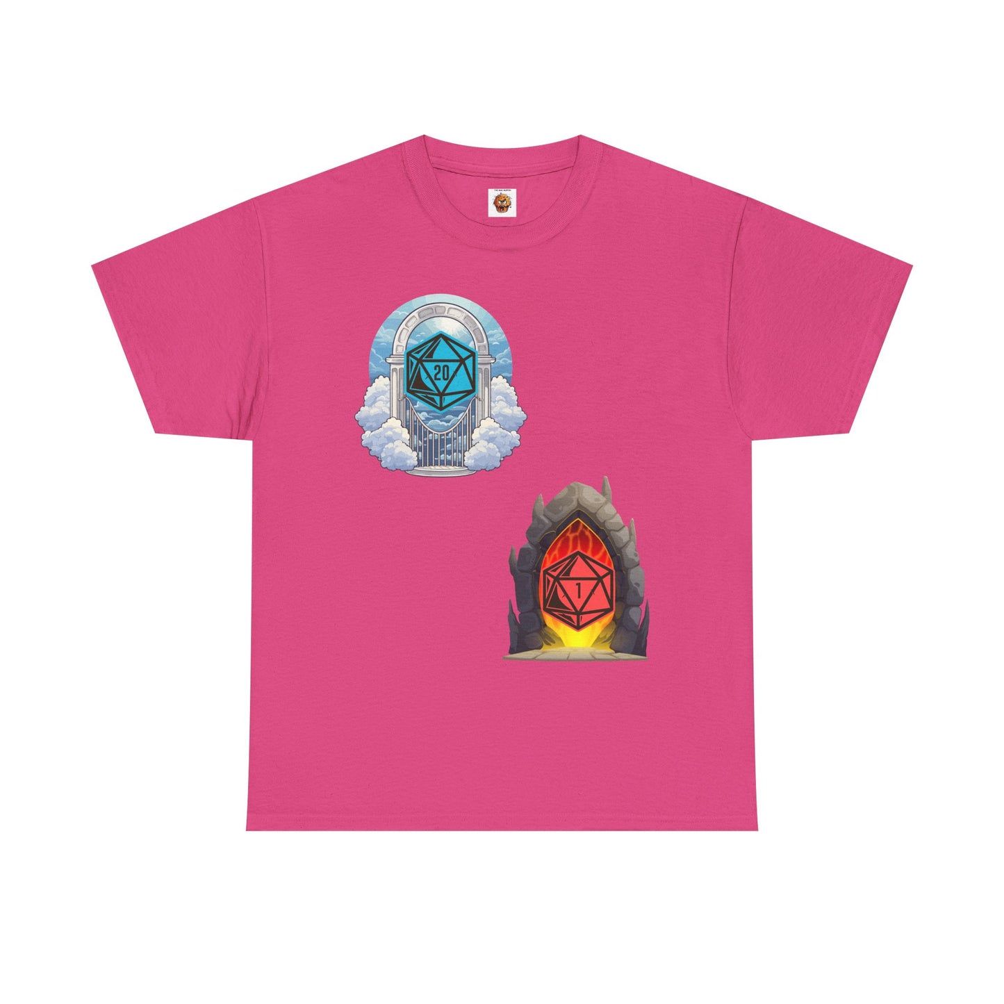 Heaven Hell D20 Fantasy Dungeons and Dragons DND Unisex Heavy Cotton Tee Shirt T-Shirt - RPG, TTRPG, Roleplaying, Geek, Nerd