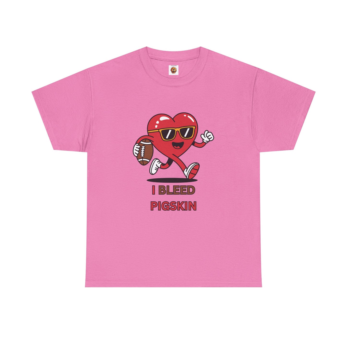 'I Bleed Pigskin' Stylish Football Heart Tee, Casual Wear, Sports Fan Gift, Unisex T-Shirt, Perfect for Game Day, Teen Apparel, Gift for Him/Her