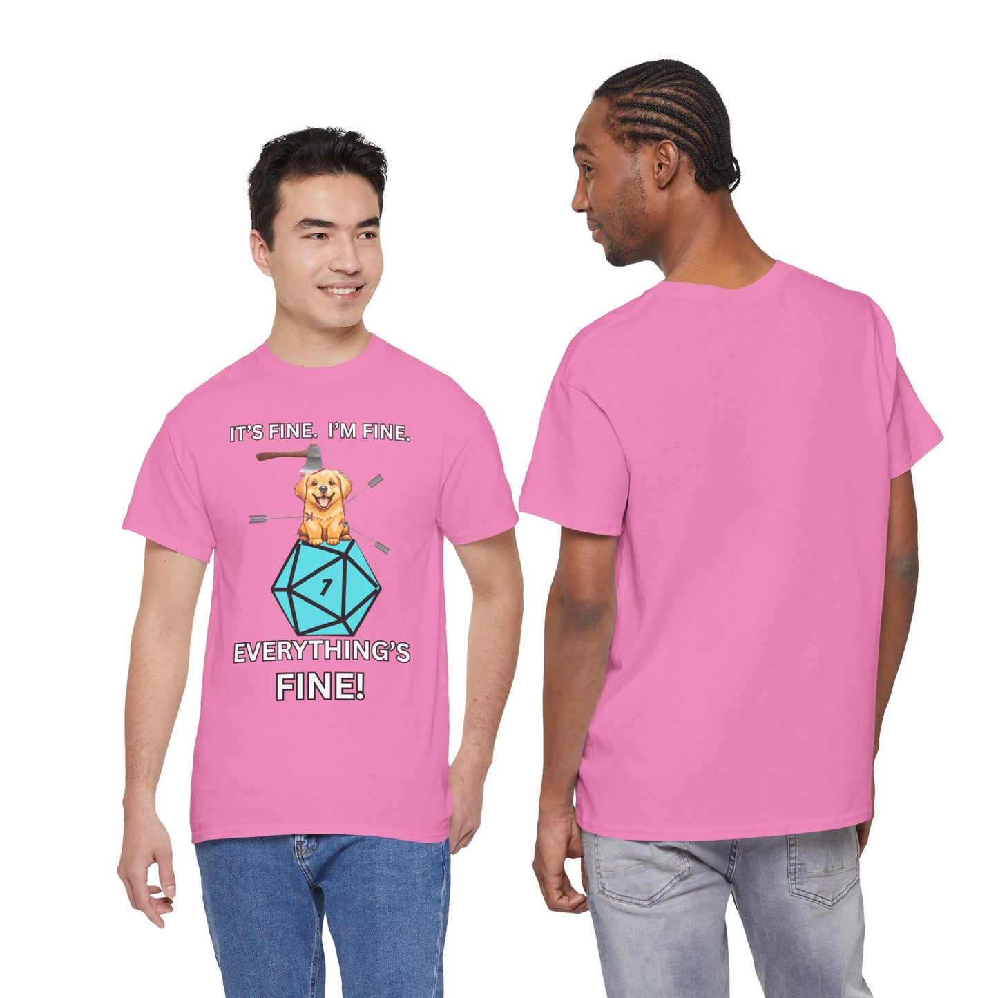 It’s Fine, I’m Fine, Everything’s Fine | Funny D&D Dog Shirt for Tabletop Gamers