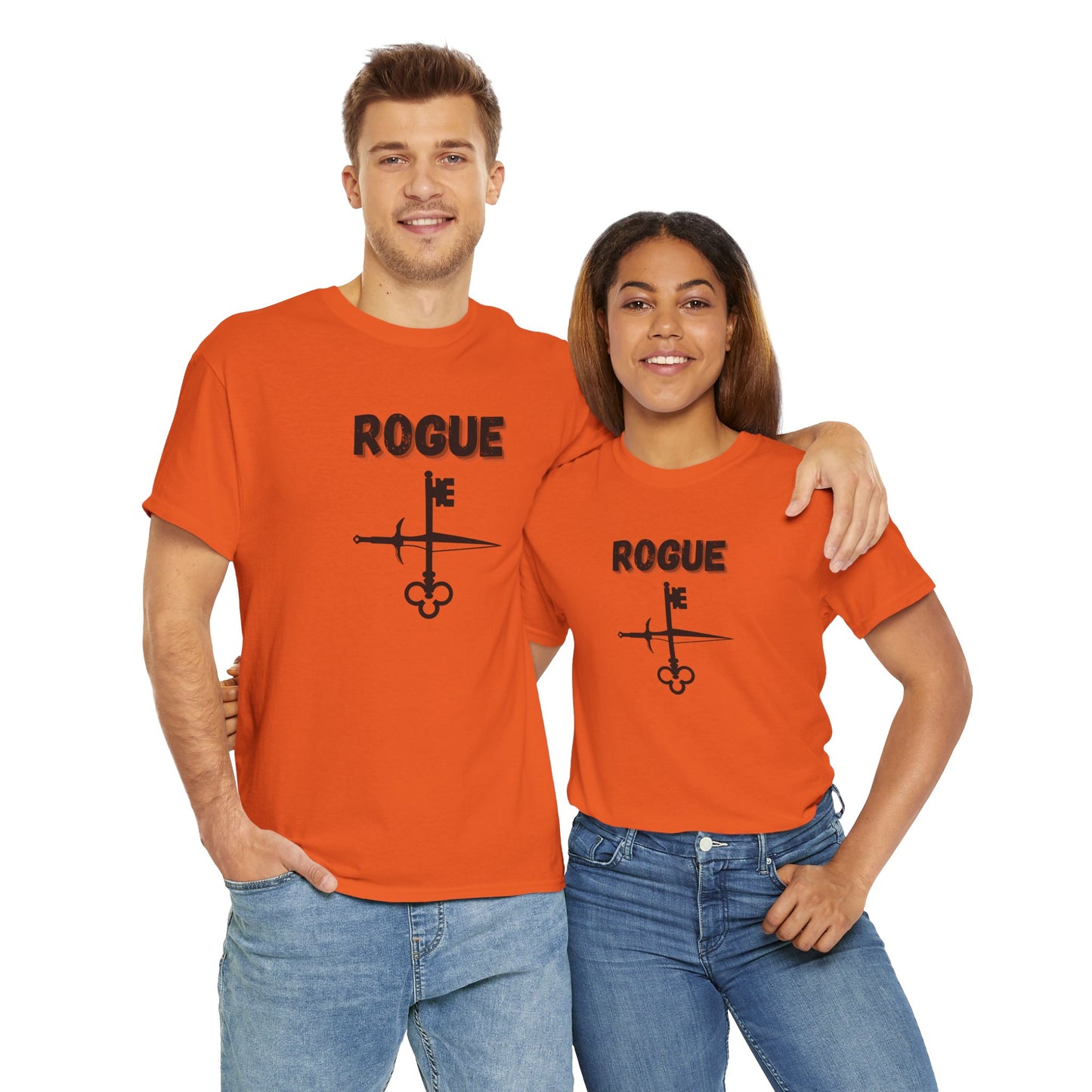 Rogue Icon Symbol Dungeons and Dragons Unisex Heavy Cotton Tee Shirt T-Shirt - RPG, TTRPG, Roleplaying, Geek, Nerd