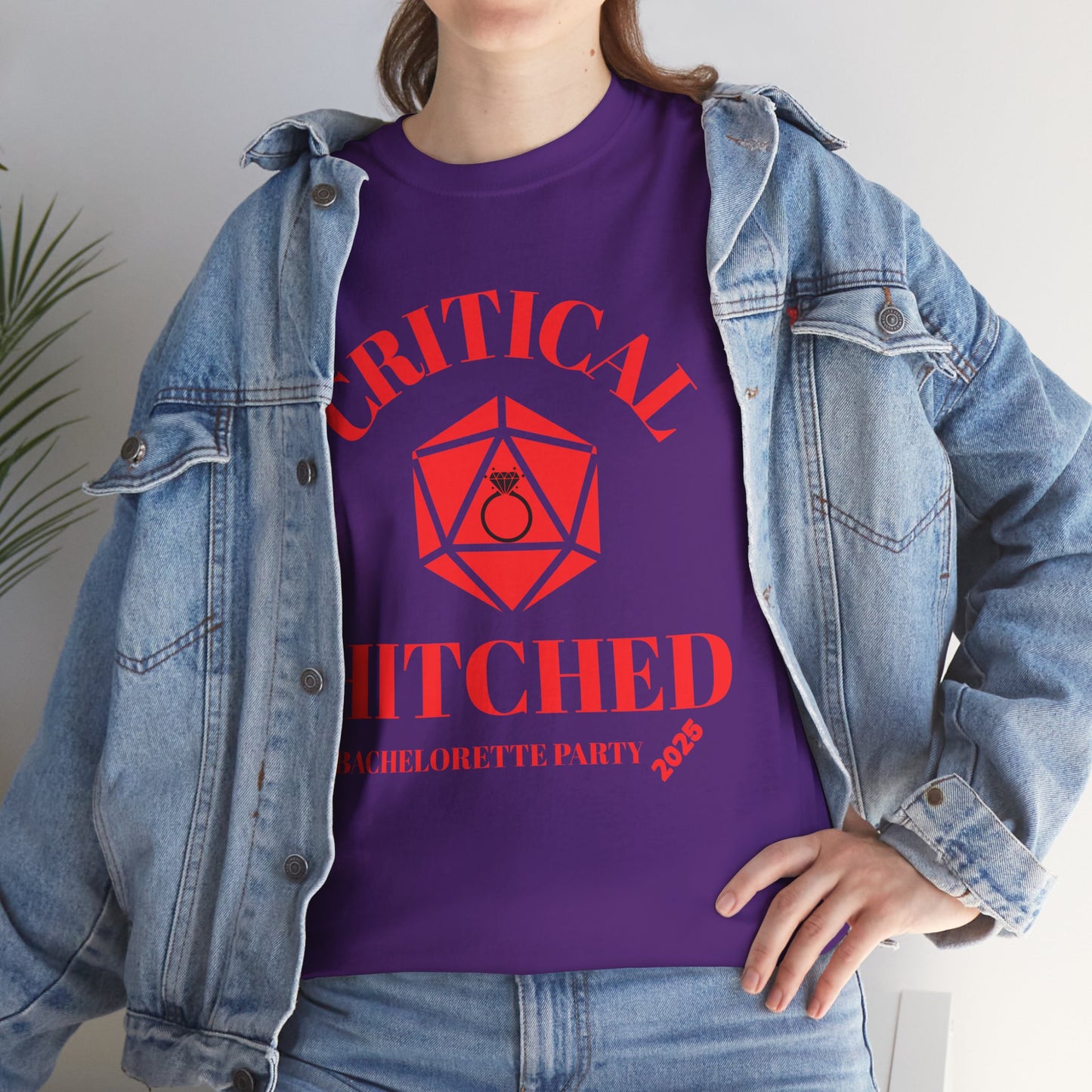Critical Hitched Bachelorette Party 2025 Tee - Unisex Heavy Cotton, D&D, DND, RPG, TTRPG, Geek, Nerd, Wedding, Engagement