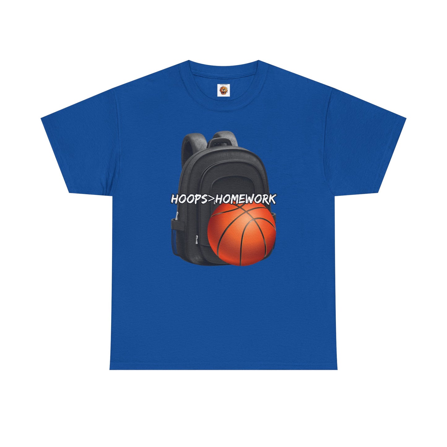 Basketball Tee: Hoops Over Homework, Unisex Cotton Shirt for Sports Lovers, Perfect for Students, Birthday Gift, Game Day Wear