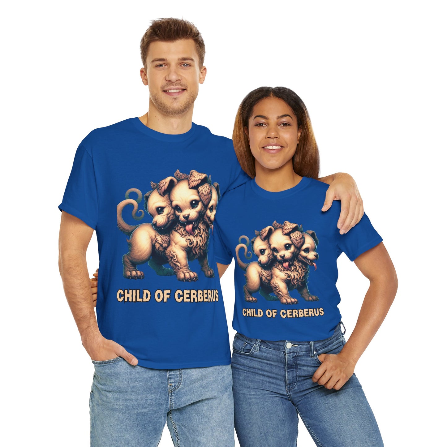Child of Cerberus Three-Headed Puppy Unisex Tee | Kawaii Cute Animal Shirt, Gift for Dog Lovers, Pet Owner Apparel, Fun Graphic Tee, Unique T-Shirt, Hell Hound, Mythology