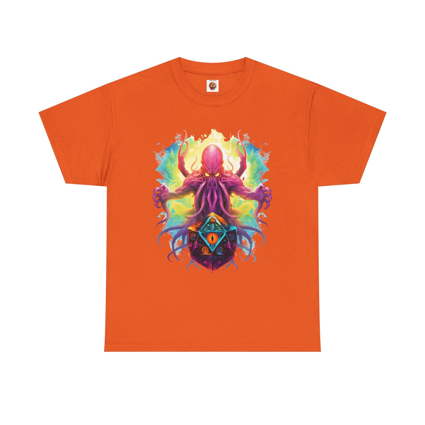 Cosmic Kraken Ancient God Cthulhu Unisex Heavy Cotton Tee Shirt T-Shirt - Vibrant Octopus Design, DND, RPG, TTRPG, Roleplaying, Scary, Horror, Geek, Nerd