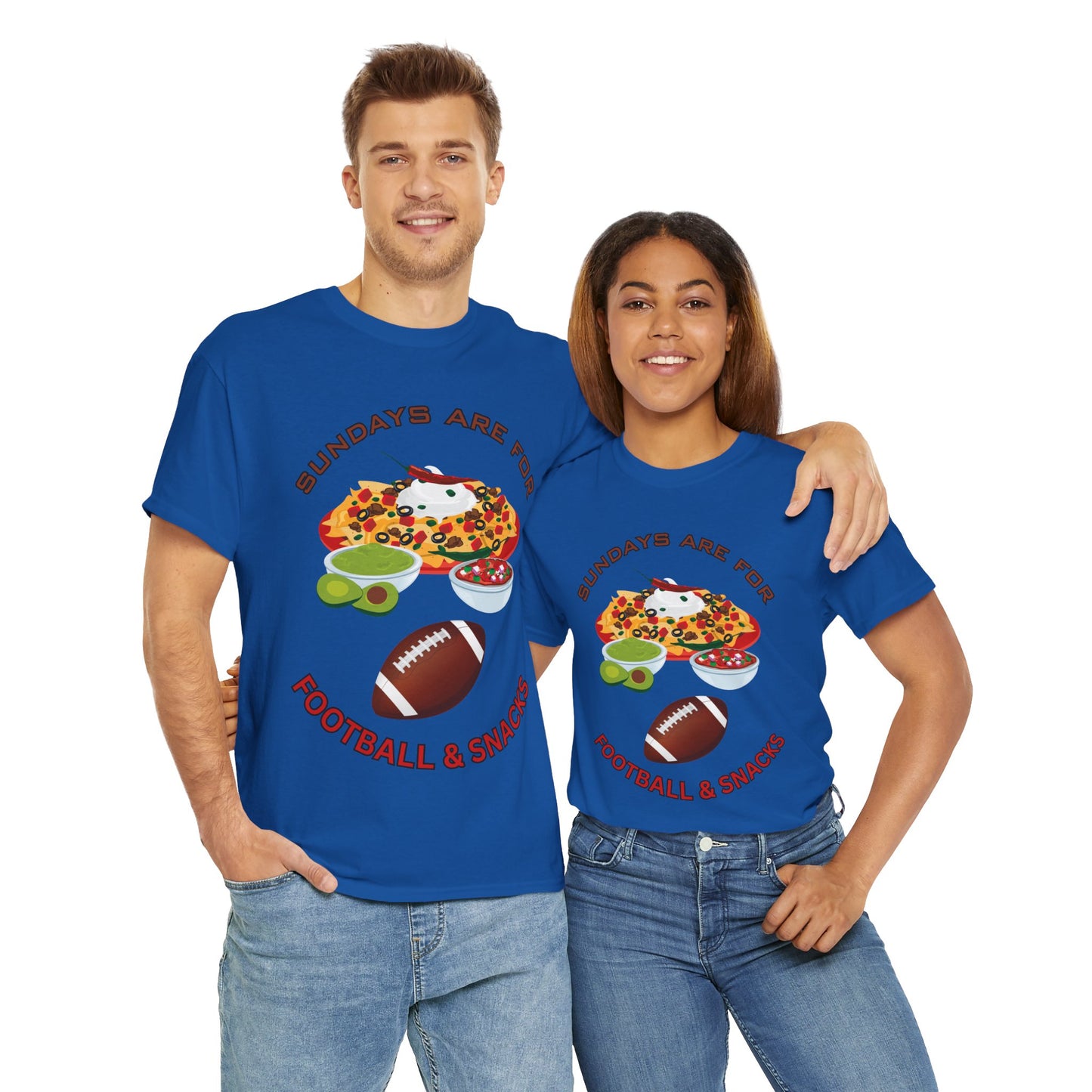 Sundays Are for Football & Snacks Tee, Unisex Cotton Shirt, Game Day Apparel, Fun Gift for Sports Lovers, Weekend Vibes, Super Bowl