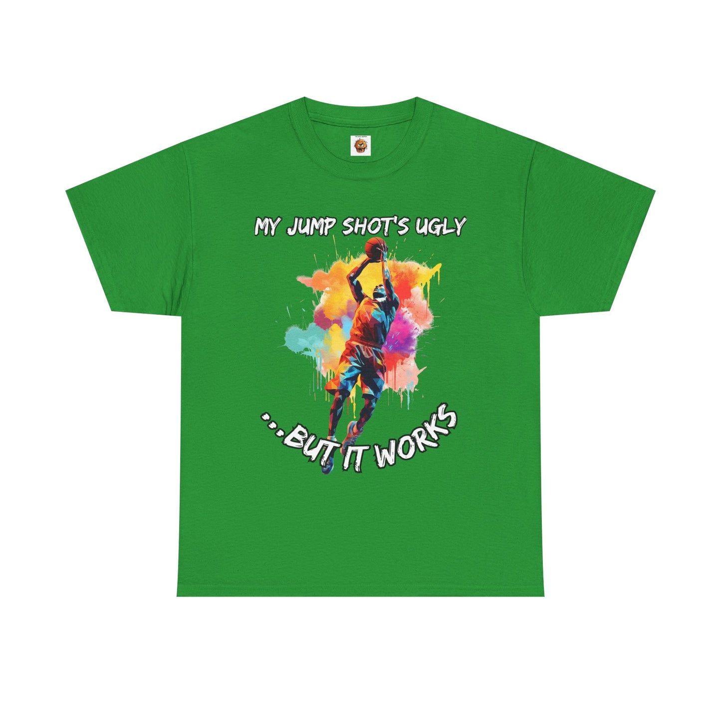 'My Jump Shot's Ugly, But It Works' Basketball Quote Tee: Fun Graphic Shirt for Sports Lovers, Gift for Athletes & Fans, Casual Wear, Birthday Gift, Workout Apparel