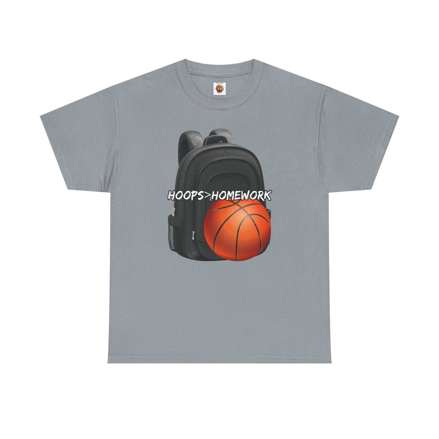 Basketball Tee: Hoops Over Homework, Unisex Cotton Shirt for Sports Lovers, Perfect for Students, Birthday Gift, Game Day Wear