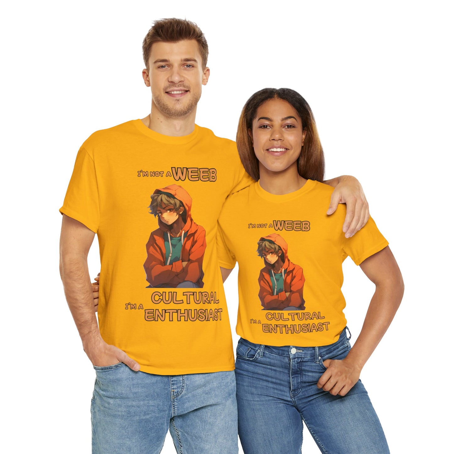 Cultural Enthusiast Unisex Heavy Cotton Tee Shirt - I'm Not a Weeb Graphic T-Shirt, Shonen Anime, Geek, Nerd