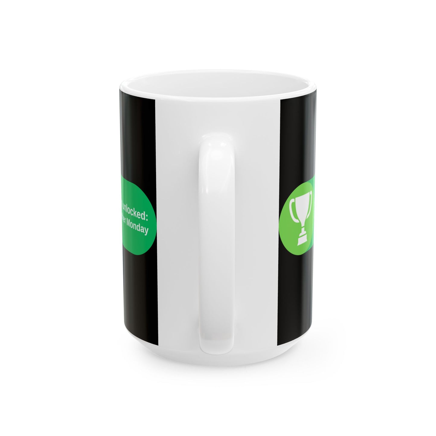 'Achievement Unlocked Survived another Monday' Ceramic Mug - Funny Gift for Gamers, 11oz & 15oz - Gamer, Gaming, XBox, Geek, Nerd