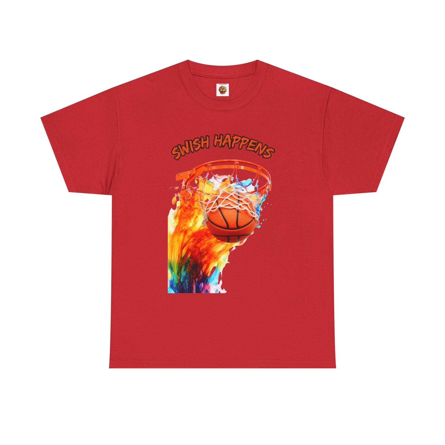 Nothing But Net Colorful Basketball Tee - 'Swish Happens' Unisex Shirt, Sportswear, Gift for Athletes, Casual Outfit, Game Day Apparel, Hoops