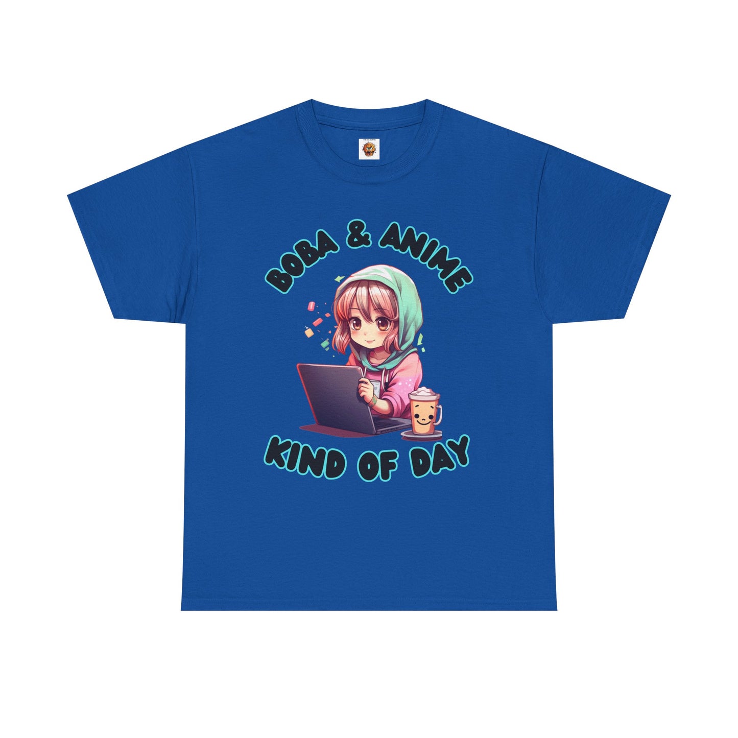 Cute Kawaii Chibi Girl Boba & Anime Unisex Heavy Cotton Tee Shirt T-Shirt - Perfect for Relaxing Days, Weeb, Otaku, Geek, Nerd