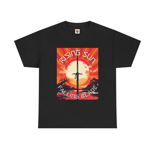 Rising Sun Falling Blade Shonen Anime Unisex Heavy Cotton Tee Shirt - Vintage Style Graphic T-Shirt, Weeb, Otaku, Geek, Nerd
