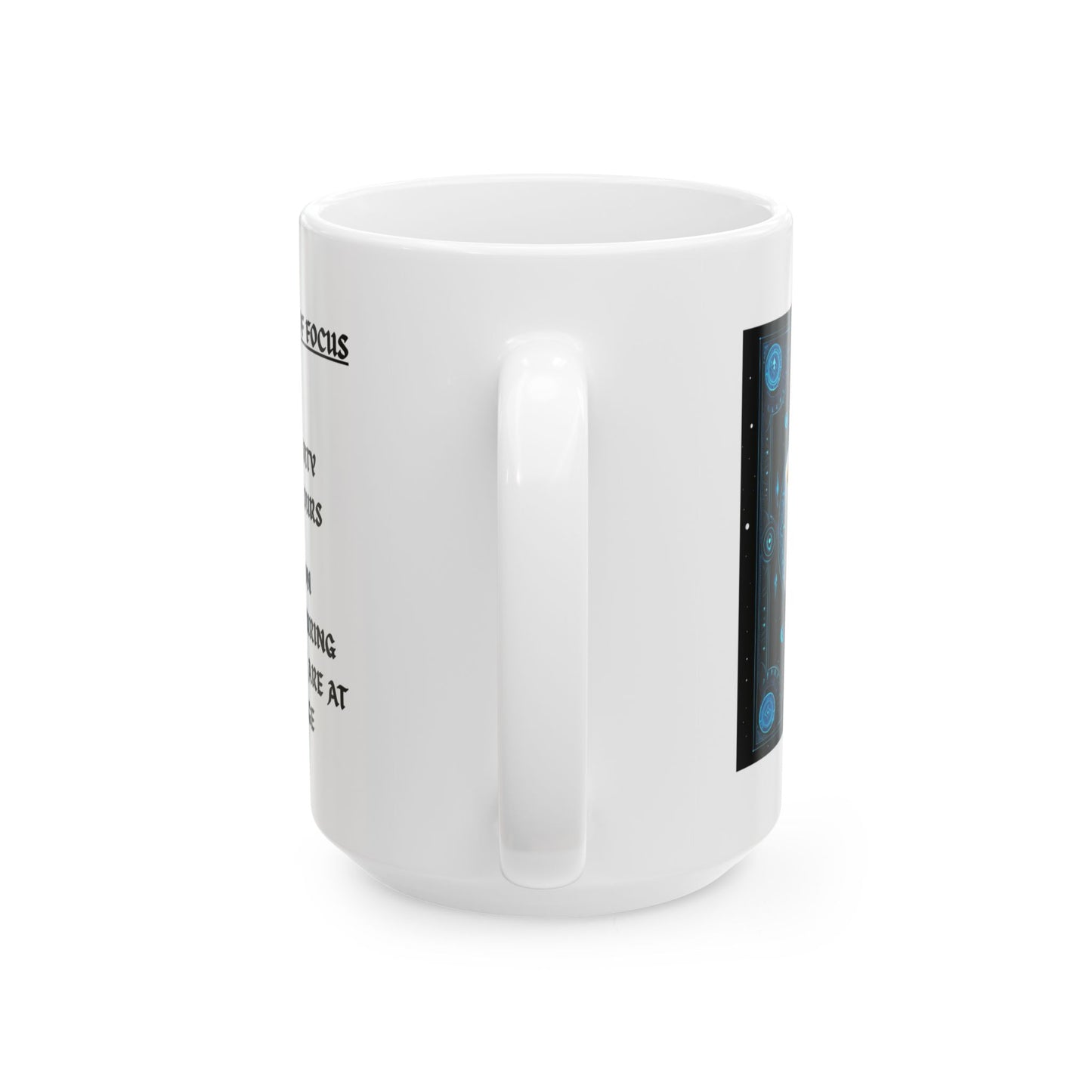 Funny Motivational Ceramic Cup - Coffee Mug Of Focus Magic Item Card Design (11oz & 15oz) - D&D, DND, RPG, TTRPG, Roleplaying, Geek, Nerd