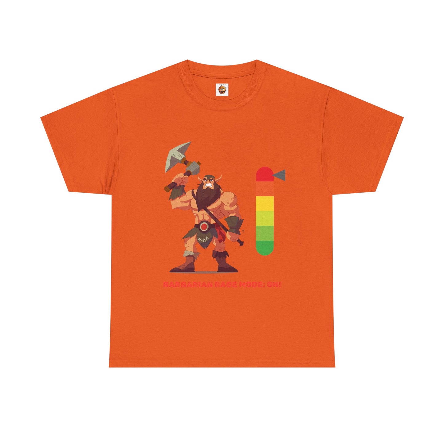 Barbarian Rage Mode On Dungeons and Dragons DND Unisex Heavy Cotton Tee Shirt T-Shirt, RPG, TTRPG, Roleplaying, Geek, Nerd