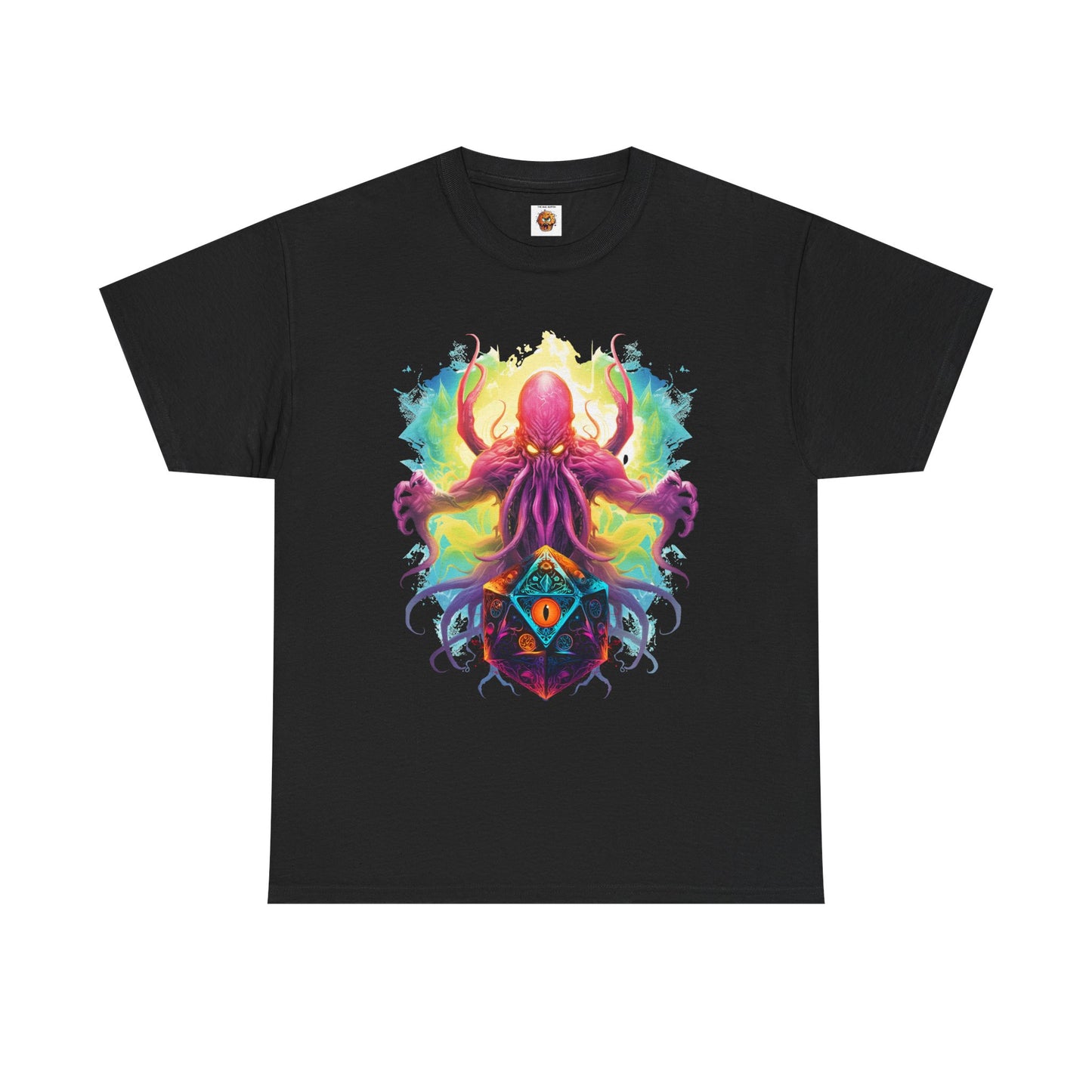 Cosmic Kraken Ancient God Cthulhu Unisex Heavy Cotton Tee Shirt T-Shirt - Vibrant Octopus Design, DND, RPG, TTRPG, Roleplaying, Scary, Horror, Geek, Nerd