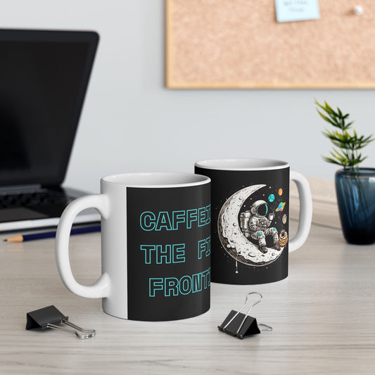 Cosmic Astronaut Ceramic Mug - "Caffeine: The Final Frontier" - Perfect for Space Lovers & Coffee Enthusiasts, Space, Science, Moon, Planets, Geek, Nerd