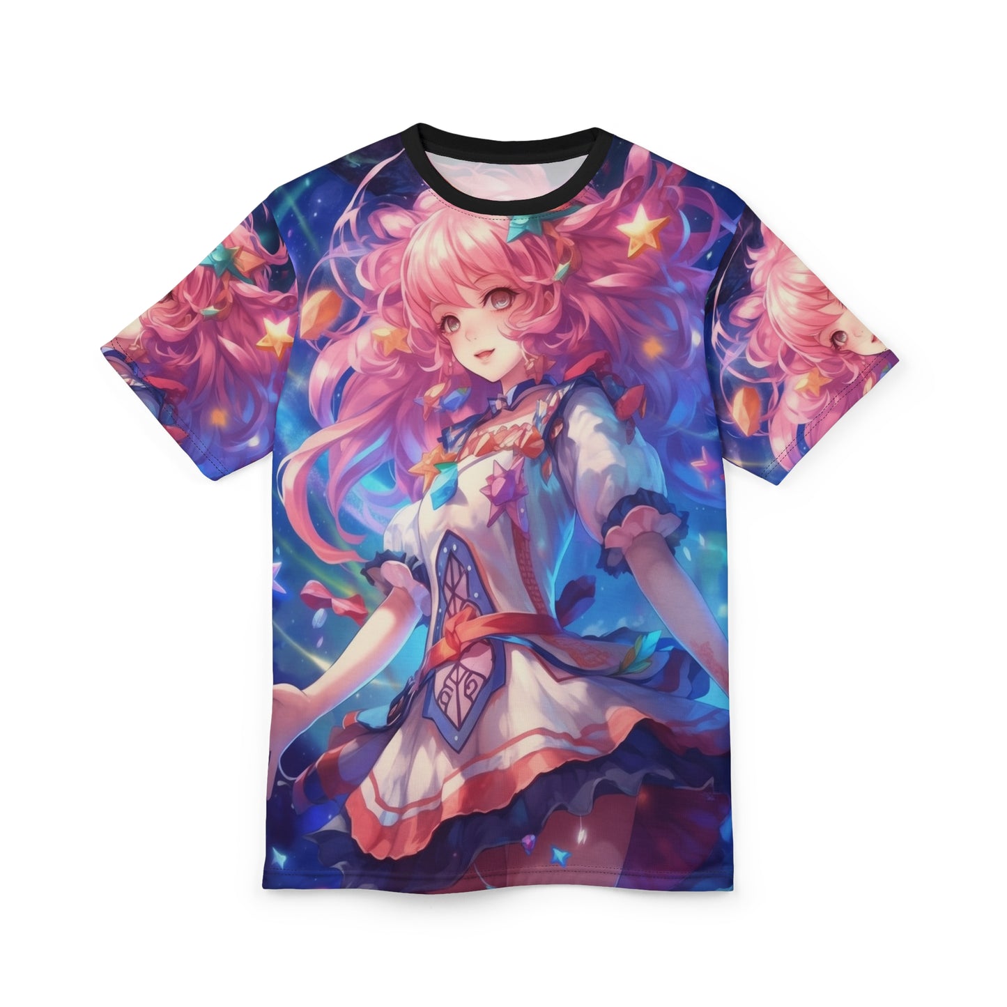 Celestial Magical Girl Transformation Unisex AOP Tee with Fantasy Design, Sailor Scout, Sailor Moon, Anime, Weeb, Otaku, Geek, Nerd