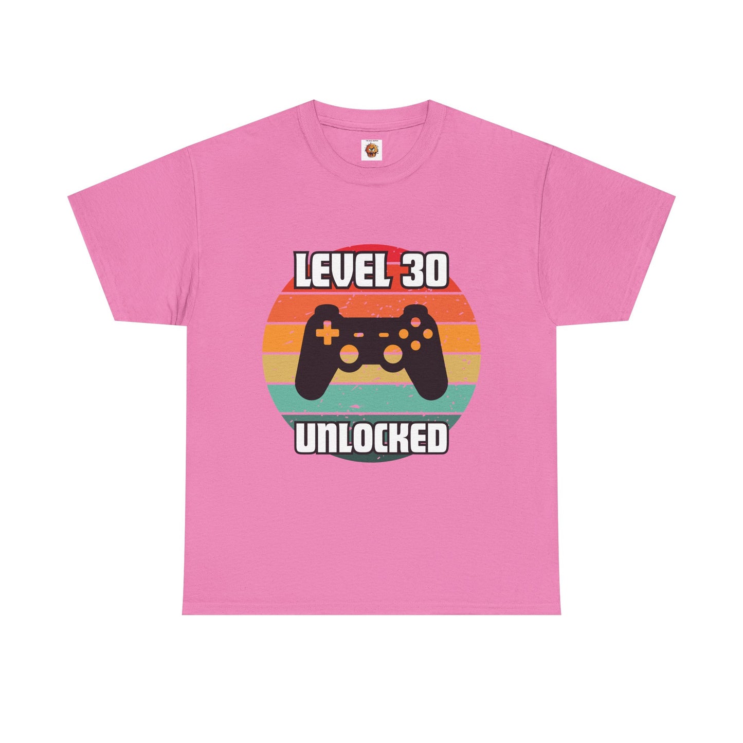Gaming Level 30 Unlocked Tee - Unisex Heavy Cotton T-Shirt, Video Game, Gamer, Happy Birthday Shirt, Geek, Nerd, Retro