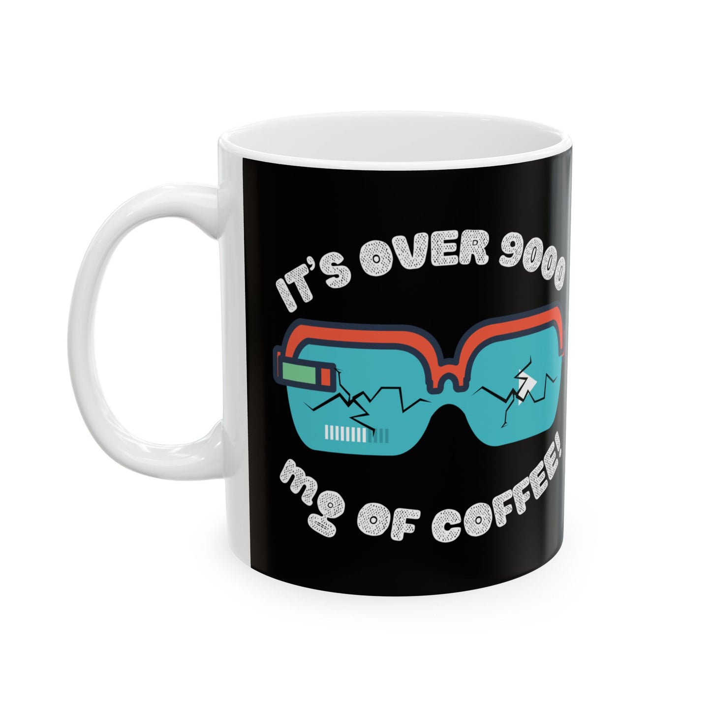 Funny Shonen Anime Coffee Mug - "It's Over 9000 mg of Coffee!" - Perfect Gift for Animation Fans, DBZ, Weeb, Otaku, Geek, Nerd