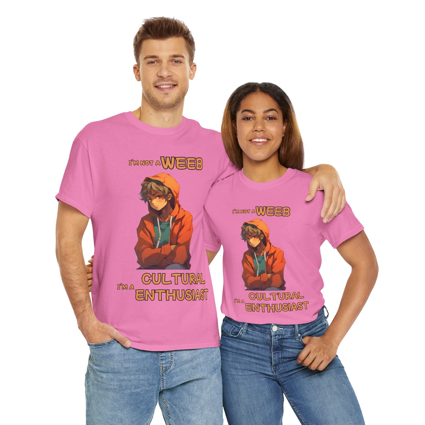 Cultural Enthusiast Unisex Heavy Cotton Tee Shirt - I'm Not a Weeb Graphic T-Shirt, Shonen Anime, Geek, Nerd