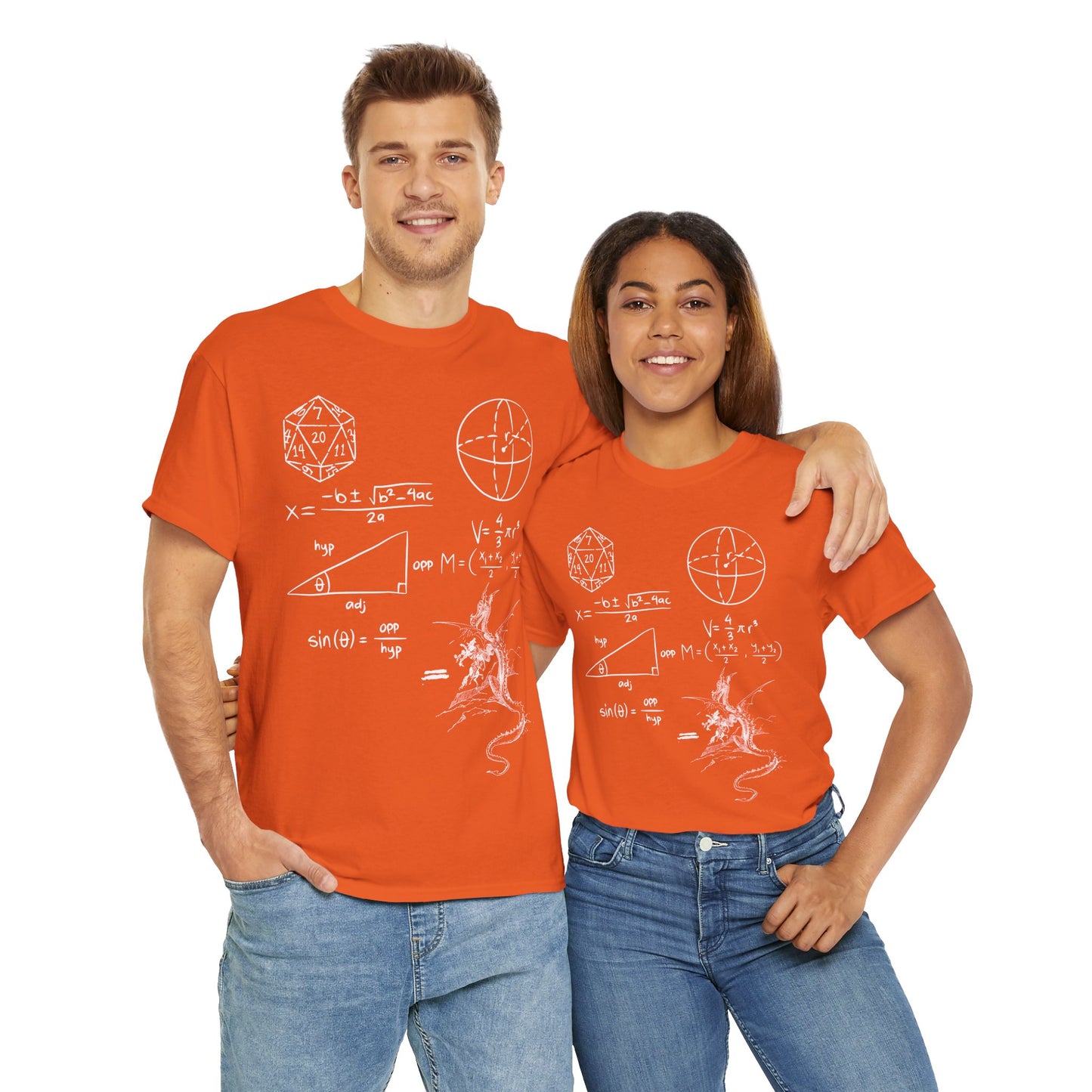 'The Science Of A D20' Mathematical Dungeon & Dragon Tee | Science Shirt for Nerds, Gifts for Geeks, Math Lover Apparel, Unisex Cotton Top, DND, RPG, TTRPG, Nerd, Dice