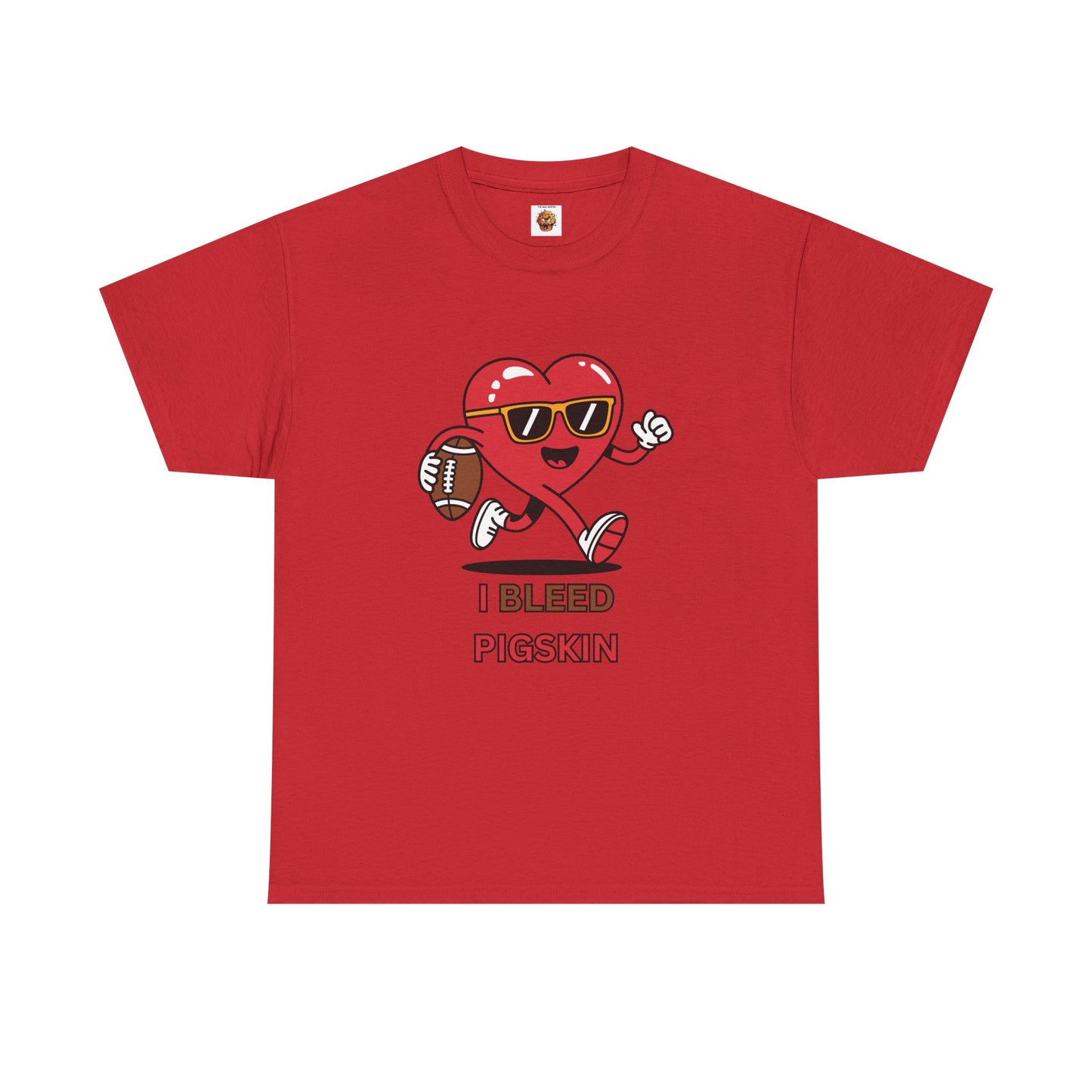 'I Bleed Pigskin' Stylish Football Heart Tee, Casual Wear, Sports Fan Gift, Unisex T-Shirt, Perfect for Game Day, Teen Apparel, Gift for Him/Her