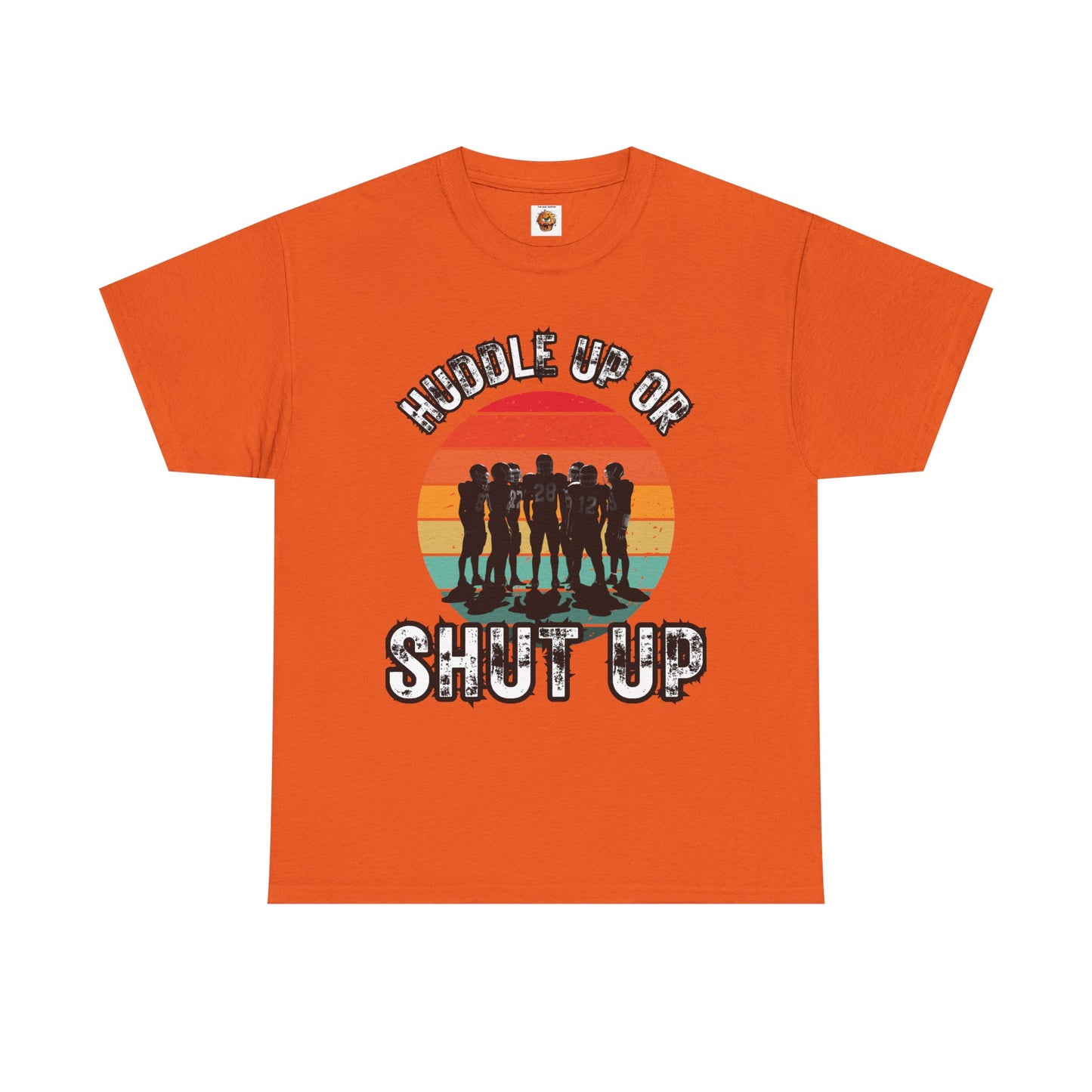 'Huddle Up Or Shut Up' Unisex Heavy Cotton Tee with Retro Design, Vintage Graphic Tee, Gift for Friends, Casual Wear, Summer Shirt, Funny T-Shirt, American Football