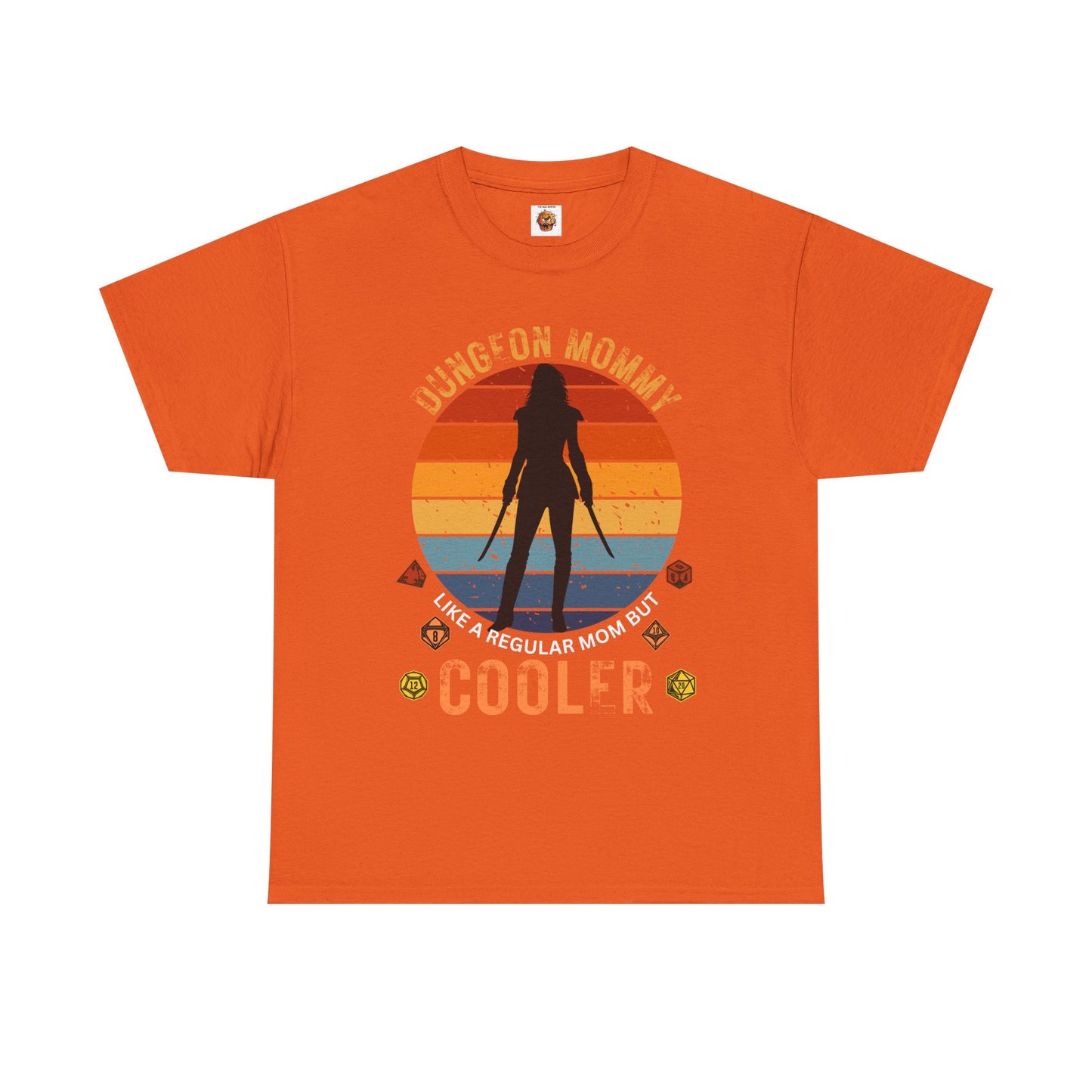Retro Colors Dungeon Mommy Dungeons and Dragons DND Unisex Heavy Cotton Tee Shirt - RPG, TTRPG, Roleplaying, Mother's Day, Geek, Nerd