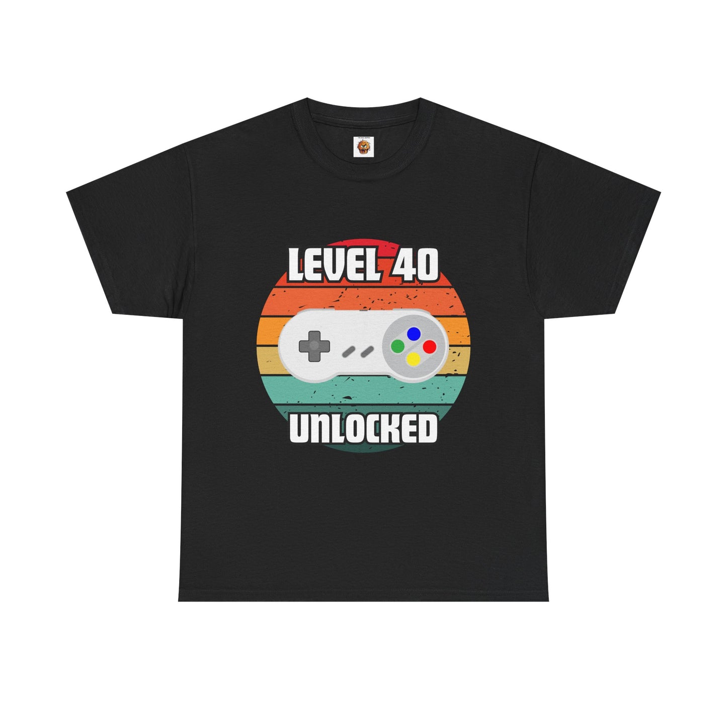 Gaming Level 40 Unlocked Tee - Unisex Heavy Cotton T-Shirt, Video Game, Gamer, Happy Birthday Shirt, Geek, Nerd, Retro