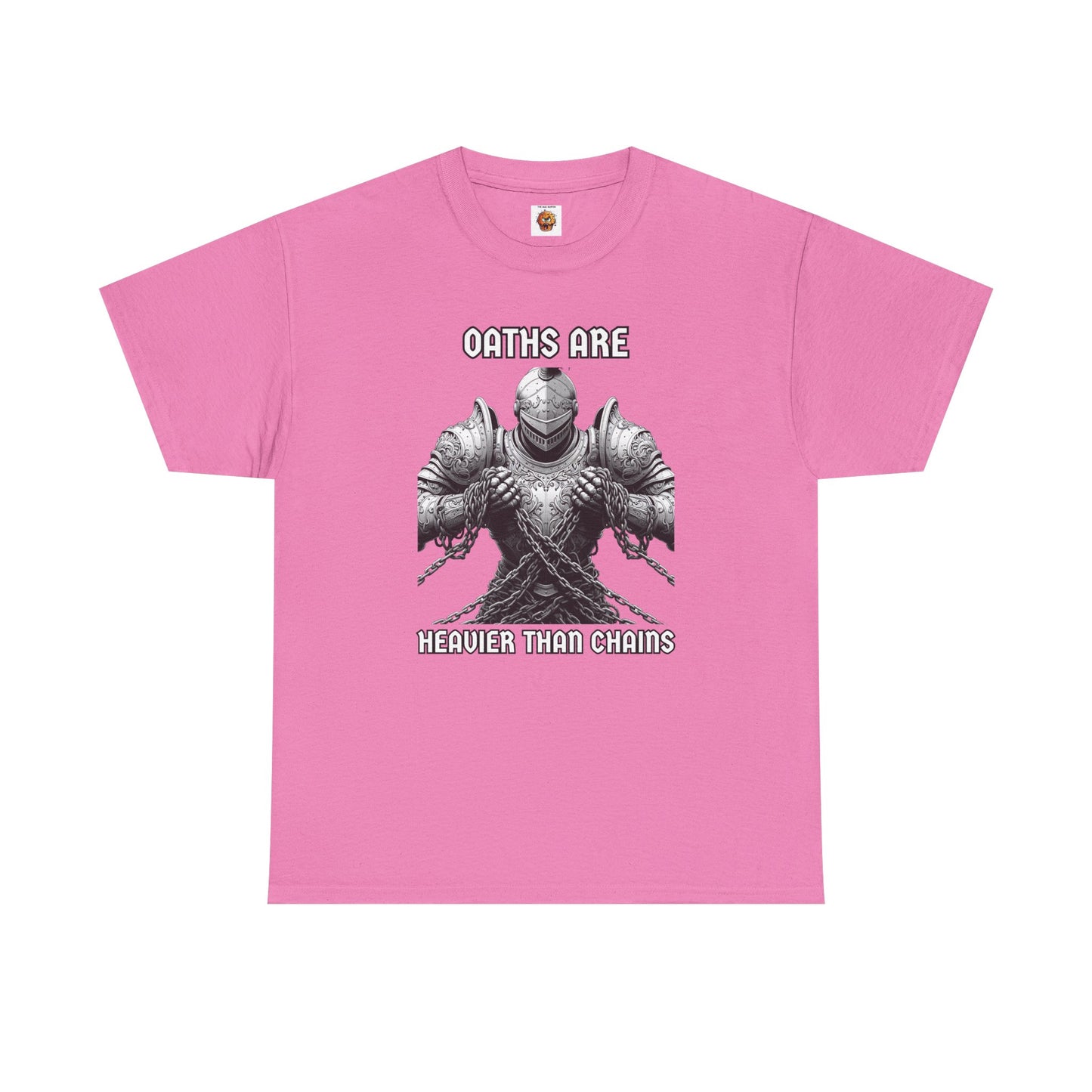 Epic Knight 'Oaths Are Heavier Than Chains' Unisex Heavy Cotton Tee | Casual Wear, Fantasy Lover T-Shirt, Gift for Gamers, Statement Shirt, DND, RPG, TTRPG, Geek, Nerd