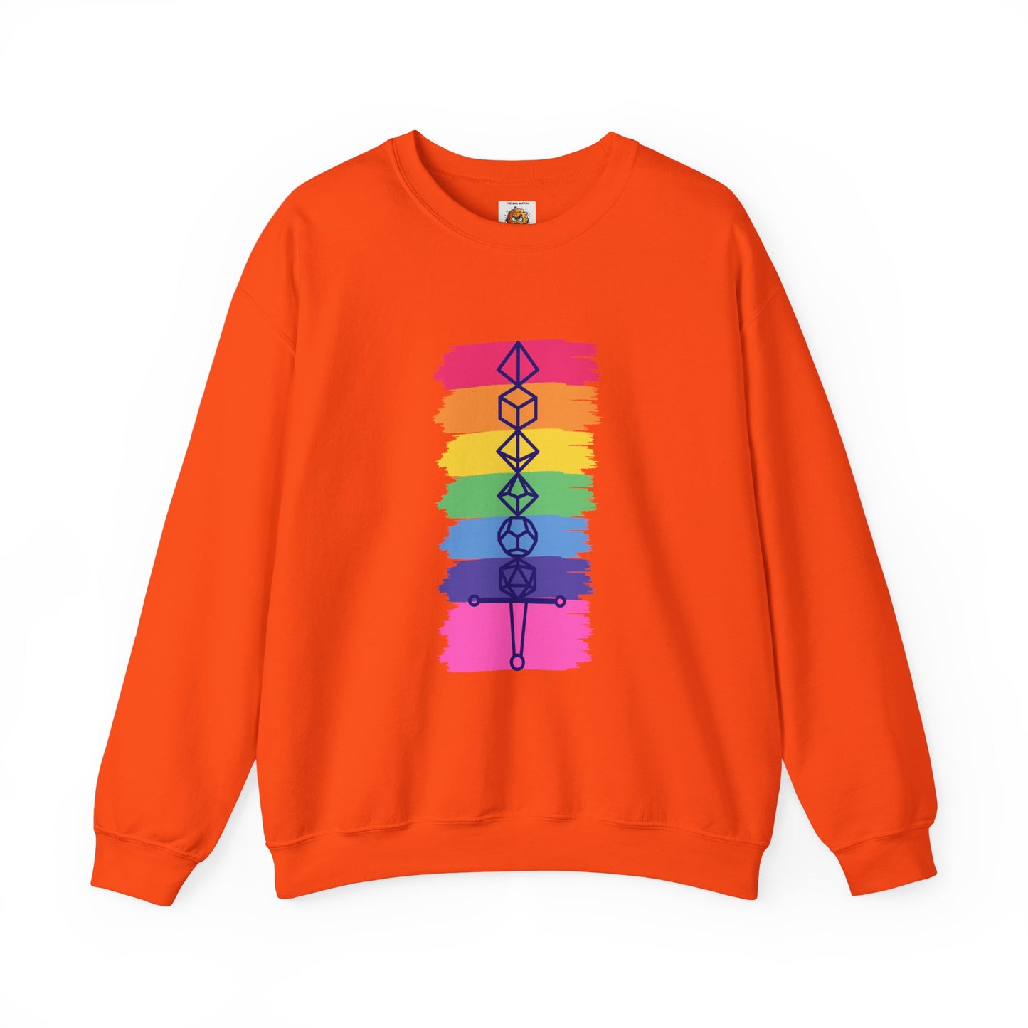 Safe Space Pride Month Rainbow Sword Dungeons and Dragons DND Unisex Heavy Blend Sweatshirt T-Shirt - RPG, TTRPG, Roleplaying, Geek, Nerd
