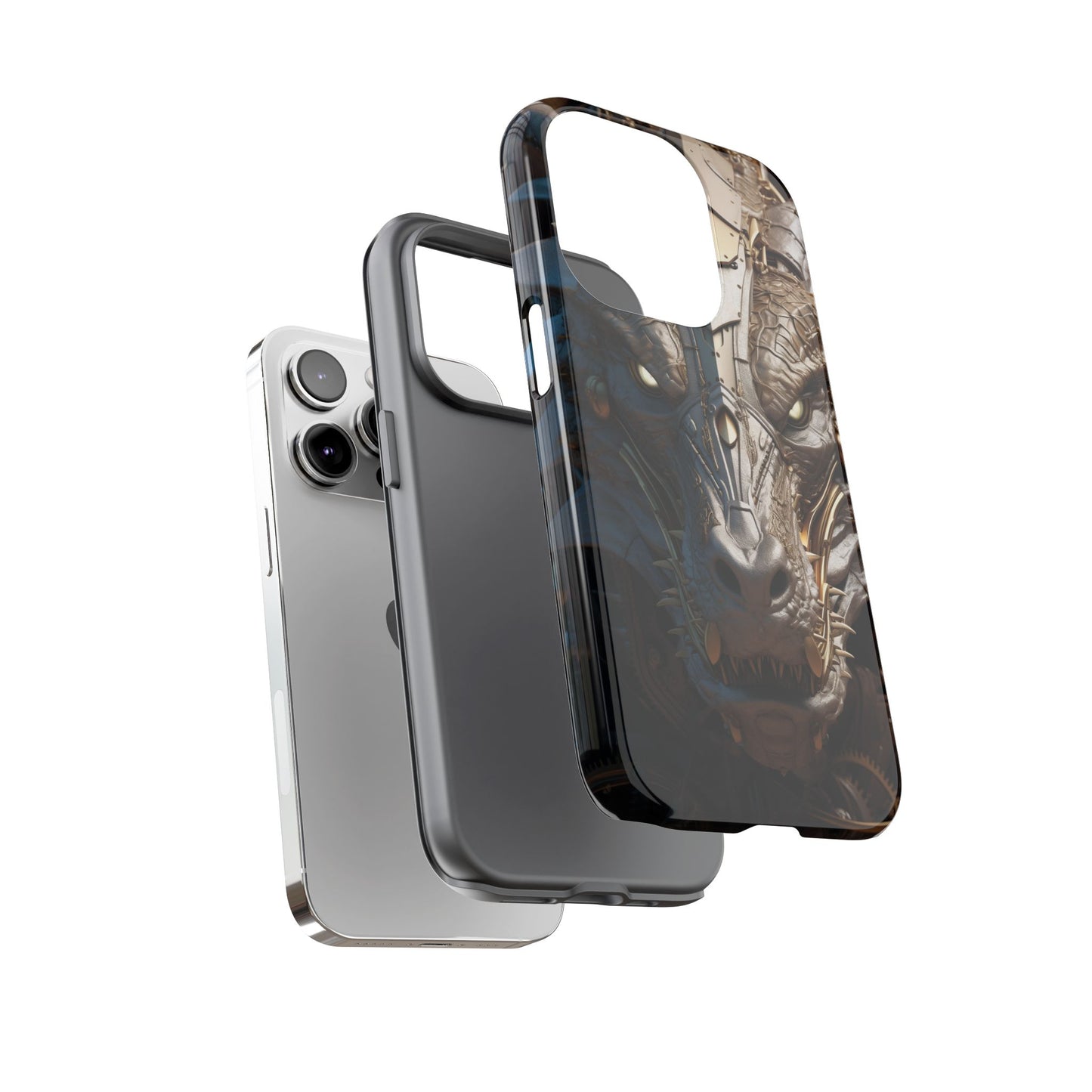 Hyper Realistic 3D Design Clockwork Dragon Phone Case - For Fantasy Lovers, D&D, RPG, TTRPG, Geek, Nerd