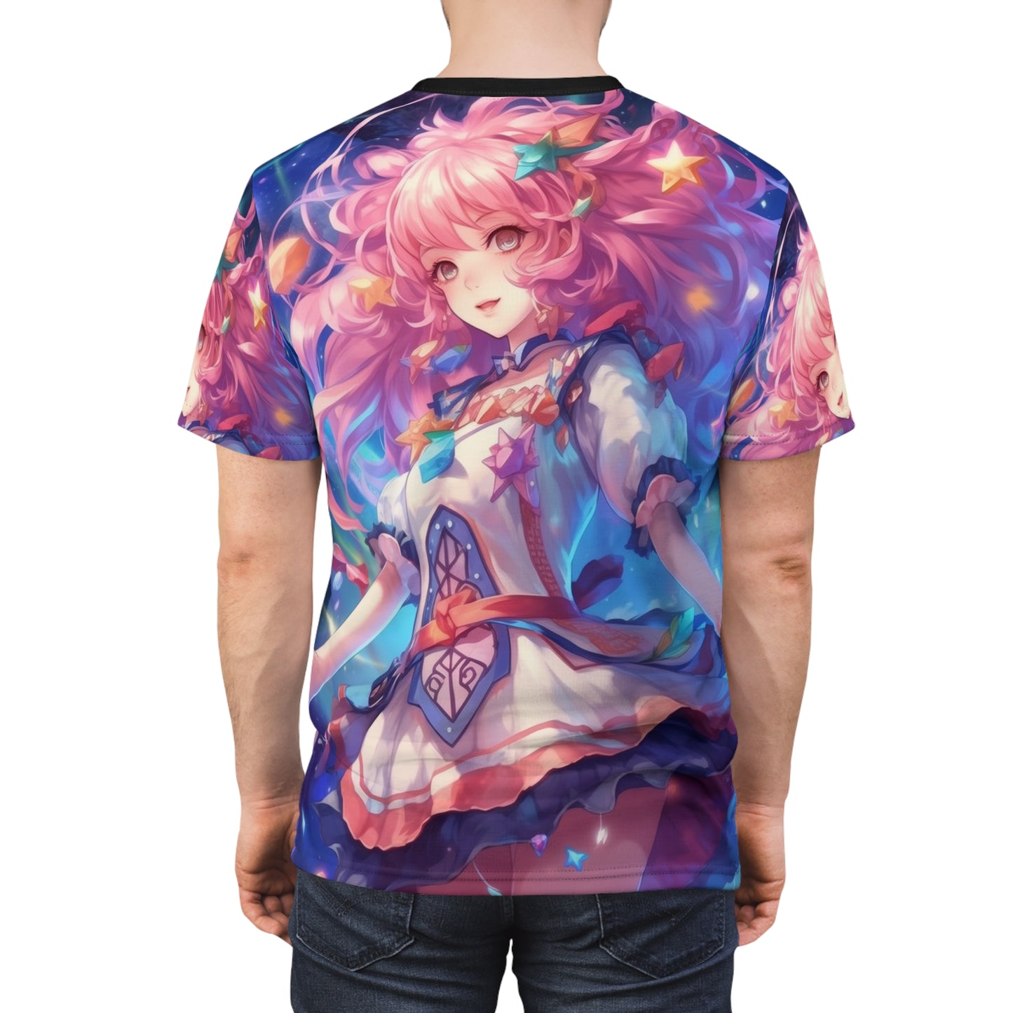 Celestial Magical Girl Transformation Unisex AOP Tee with Fantasy Design, Sailor Scout, Sailor Moon, Anime, Weeb, Otaku, Geek, Nerd