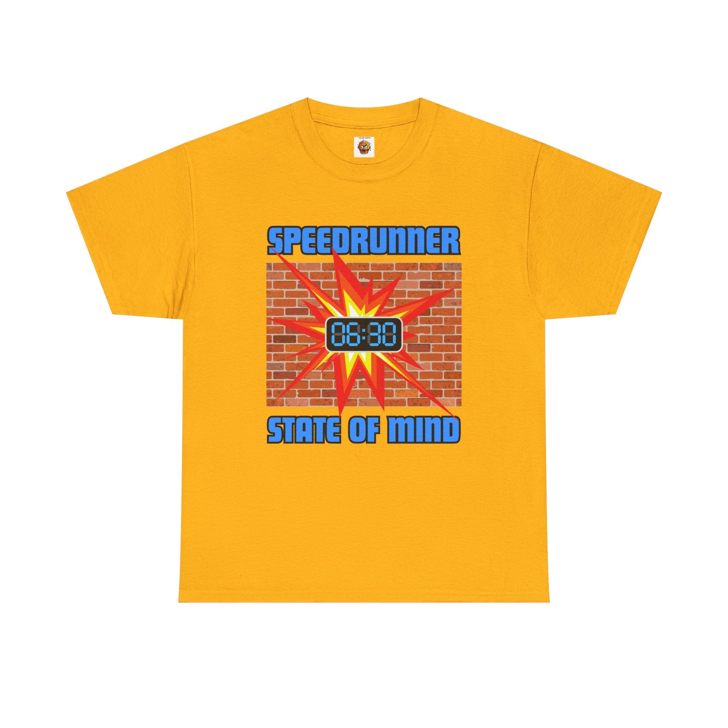 Speedrunner State of Mind Blasting Through Walls Unisex Heavy Cotton Tee - Perfect Gift for Gamers, Gaming, Video Game, Geek, Nerd