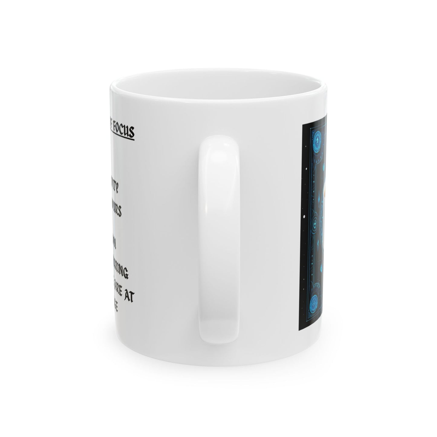 Funny Motivational Ceramic Cup - Coffee Mug Of Focus Magic Item Card Design (11oz & 15oz) - D&D, DND, RPG, TTRPG, Roleplaying, Geek, Nerd