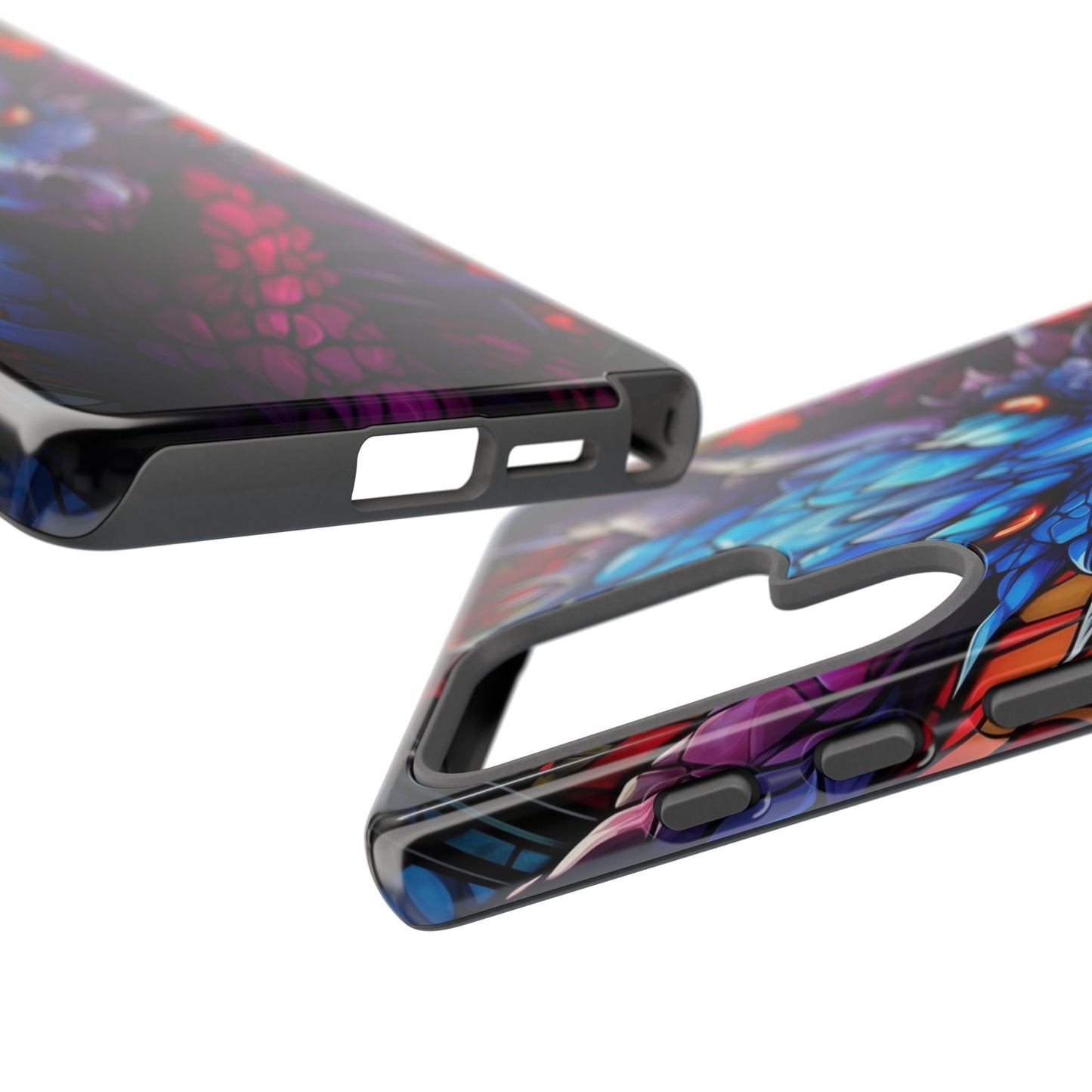 Colorful Blue Dragon Stained Glass Design Phone Case - Tough and Stylish Protection for Your Device, iPhone, Samsung, DND, Fantasy